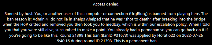 Banned By Horatio22 Ban Appeal For Urgblurg Resolved Ban Appeals Fulpstation 